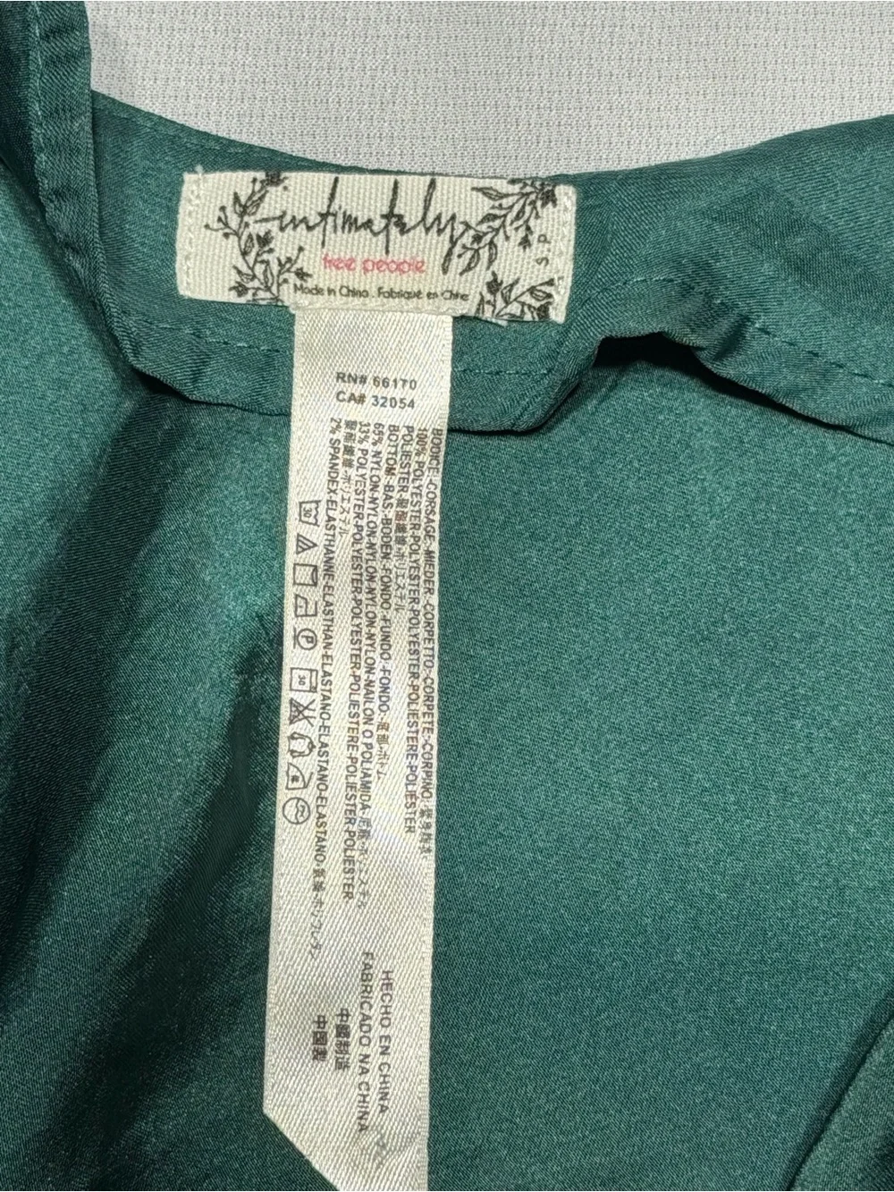 Free People Turning Heads Teal Satin Body Suit